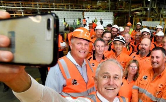 Malcolm Turnbull campaigns in Caboolture, in the Queensland seat of Longman.